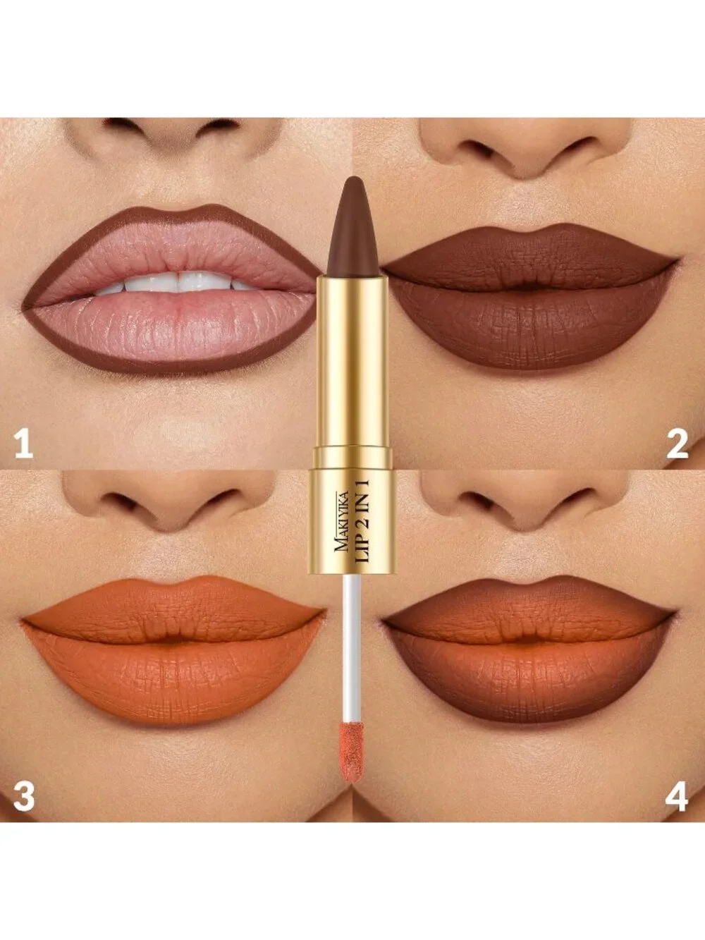 Women's LGA06 2-in-1 Long Lasting Ombre Lips Double-Ended Matte Liquid Lipstick